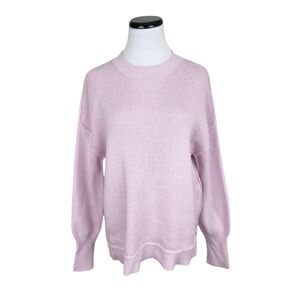 Jessica Simpson Oversized Mock Neck Split Hem Pink Sweater Size Small